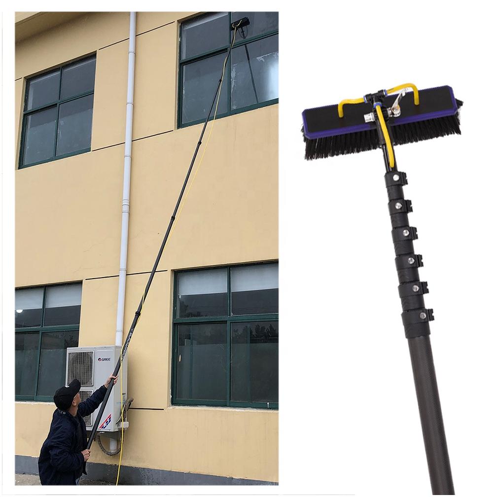 Window telescopic pole with brush